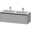 Duravit Ketho.2 Wastafelonderbouwkast - met 1 lade - voor dubbele wastafel - 128x48x44cm - met greep antraciet - betongrijs mat SW772191