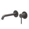 IVY Concord Wastafelmengkraan - 2-gats - met inbouwdeel - wandmontage - gebogen uitloop - coldstart - RVS316 - geborsteld carbon black PVD SW1235851 IVY Concord Wastafelmengkraan - 2-gats - met inbouwdeel - wandmontage - gebogen uitloop - coldstart - RVS316 - geborsteld carbon black PVD SW1235851