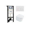 QeramiQ Dely Toiletset - 36.3x51.7cm - diepspoel - rimless - Geberit UP320 plieger inbouwreservoir - softclose toilet zitting - 35mm - glans witte bedieningsplaat - rechthoekige knoppen - glans wit SW1413222