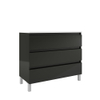 Saniclass Chaci PLUS Meuble bas de salle de bains - 100x86x46cm - 3 tiroirs - Poignée intégrée - MDF - noir mat SW1212802