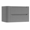 H&R Badmeubelen Juice Meuble sous vasque - 80x45x50cm - angle gauche arrondi - 2 tiroirs - poignée intégrée - stone grey mat SW1489101