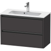 Duravit Ketho.2 Wastafelonderbouwkast - met 2 laden - 81x39x54.9cm - met grepen antraciet - grafiet supermat SW771855