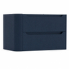 H&R Badmeubelen Juice Wastafelonderkast - 80x45x50cm - linkerhoek afgerond - 2 lades - geïntegreerde greep - blue oak SW1489070