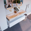 Mondiaz ALAN-DLUX Ensemble de meuble - 130cm - meuble Talc mat - 1 tiroir - Lavabo Cloud Frappe suspendu - vasque Gauche et droite - 0 trous de robinet SW805201