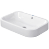 Duravit Happy D.2 Opzetkom rechthoekig - met overloop - zonder kraangat - 60x40cm - inclusief bevestiging - met wondergliss - glans wit SW54290