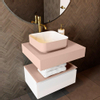 Mondiaz TOP 51 Plan vasque suspendu - 60x51x12cm - adapté pour vasque à poser - Solid surface - Rosee SW1021481