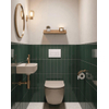 QeramiQ Dely Ensemble de toilette - réservoir encastré Qeramiq Flush - abattant slim - plaque de commande métallique blanche mate - boutons rectangulaires - beige SW1578558