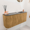 Mondiaz JOYA-DLUX 91.6cm toiletmeubel - ronding links kleur Oak - Wastafel FAYE positie Rechts 1 kraangat kleur Sombra. SW1424285