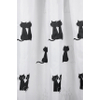 Differnz Rideau de douche Cats Polyester 180x200cm Blanc / Noir SW471233