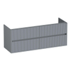 BRAUER Adore Wavy meuble sous-lavabo 140 4 tiroirs à fermeture douce - sans poignées - 2 découpes pour siphon - gris mat SW1198575