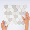 The Mosaic Factory London mozaïektegel - 28.2x32.1cm - wand en vloertegel - Zeshoek/Hexagon - Porselein White mix Mat SW382566