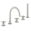 Crosswater MPRO Crosshead Badrandkraan - 5 gats - met handdouche - geborsteld RVS SW648401