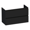 BRAUER Joy meuble sous-lavabo peu profond - 80x39x50cm - 2 tiroirs softclose - sans poignées - 1 découpe pour siphon - noir mat SW1201285
