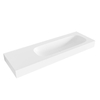 Mondiaz STOR MEDIUM wastafel - 140x46x12cm - wasbak rechts - zonder kraangat - talc (wit) SW423309