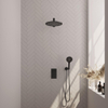 BRAUER Black Edition ensemble de douche pluie encastré – douche de tête Ø 30 cm – bras mural droit 40 cm – douchette ronde – avec inverseur SW538442