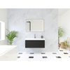 HR badmeubelen Matrix 3D Ensemble de meuble de salle de bains 100cm 1 tiroir sans poignée avec profil de préhension en couleur Noir mat avec lavabo just 1 trou de robinet blanc SW857060
