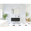 HR Matrix ensemble de meubles de salle de bain 3d 100cm 1 tiroir sans poignée avec bandeau couleur noir mat avec lavabo juste 1 trou de robinetterie blanc SW857060