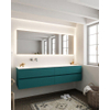 Mondiaz VICA ensemble de meuble de salle de bain - 200cm - meuble sous-vasque smag - 4 tiroirs - lavabo cloud gauche - sans trou de robinet version XL 60cm de haut SW1090053