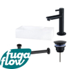 FugaFlow Eccelente Arredo fonteinset - 36x18.5x9cm - 1 kraangat - solid surface - fonteinkraan zwart mat - mat wit - Black Friday - SW1125254