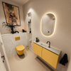MONDIAZ TURE-DLUX Meuble toilette - 100cm - Ocher - EDEN - vasque Ostra - position centrale - 1 trou de robinet SW1104952