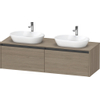 Duravit ketho meuble sous 2 lavabos avec plaque console et 2 tiroirs pour double lavabo 160x55x45.9cm avec poignées chêne anthracite terra matte SW773008