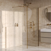 BRAUER Oblivion Inloopdouche - 100x200cm - 40cm zijwand - glascoating - helder glas - geborsteld goud PVD SW1417925