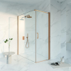 Fortifura Galeria Douchecabine - 70x160x200 - Profiel veiligheidsglas - antikalk - PVD - geborsteld koper SW1446151