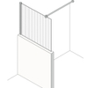 Fortifura Galeria paroi de douche en verre Détachable - Fortifura Galeria Losse Glasplaat - 95.8x80cm - ribbelglas - 8mm - nano - zonder profiel en stabilisatiestang - verre strié - 8mm - nano - sans profil et barre de renfort SW1235449