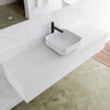 Mondiaz Lagom Meuble salle de bains 150x30.9x45cm Solid Surface Talc 1 tiroir avec lavabo BINX vasque à poser Centre 1 trou de robinet SW409050