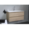 Adema Bella badmeubel met acryl wastafel 1 kraangat 100x55x46cm Eiken SW398121 Adema Bella badmeubel met acryl wastafel 1 kraangat 100x55x46cm Eiken SW398121