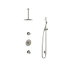 Hotbath Buddy IBS - Regendoucheset - 30cm plafondarm - 20cm ronde hoofddouche - staafhanddouche - glijstang - 2 stopkranen - geborsteld nikkel (RVS) SW298892