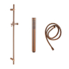 Fortifura Calvi glijstangset - met staafhanddouche - metalen doucheslang - PVD - geborsteld koper SW1239443