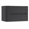 H&R Badmeubelen Juice Meuble sous vasque - 80x45x50cm - angle gauche arrondi - 2 tiroirs - poignée intégrée - anthracite mat SW1489074