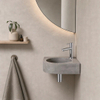 Fortifura Fuente kit lave-mains - 31.5x31.5x10cm - trou de robinet au centre - avec robinet chromé - béton (gris) SW1111536