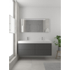 Bruynzeel Box badmeubelset 150x45cm 2 kraangaten 2 wasbakken 2 lades met spiegel met softclose composite grafiet SW384020 Bruynzeel Box badmeubelset 150x45cm 2 kraangaten 2 wasbakken 2 lades met spiegel met softclose composite grafiet SW384020