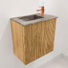 Mondiaz JOYA-DLUX 40cm toiletmeubel - kleur Oak - Wastafel FAYE positie Links 1 kraangat kleur Oza. SW1424065