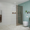Fortifura Galeria Douche à l'italienne - 90x200cm - verre fumé - Blanc mat SW876890
