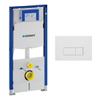 Geberit Duofix Element - UP320 - QeramiQ metal bedieningsplaat - wand - 112cm - rechthoekige knoppen - metaal - mat wit SW976102