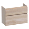 BRAUER Delight wastafelonderkast ondiep - 80x39x60cm - 2 softclose lades - greeploos - 1 sifon uitsparing - massief eiken - lamellen eiken wit SW523086