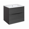 Crosswater Glide II Badmeubelset - 60x45x52cm - 2 lades - greeploos - wastafel - ice white - steelwood (hout) SW890282