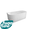 FugaFlow Eccelente Anta baignoire semi-îlot - nervuré - 170x80x58cm - avec vidage - acrylique - blanc mat SW1123236