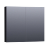 BRAUER Impress Deluxe armoire de toilette - 80x70x15cm - éclairage interne et externe - 2 portes miroir double face - noir mat SW371757