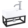 Differnz Force pack lave-mains – 40 x 22 x 11,5 cm – robinet courbé chromé à croisillon – avec cadre noir SW373271