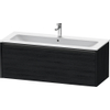 Duravit ketho 2 meuble de lavabo avec 1 tiroir pour lavabo simple 121x48x44cm avec poignée chêne anthracite noir mat SW772845