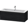 Duravit Ketho.2 Wastafelonderbouwkast - met 1 lade - voor enkele wastafel - 121x48x44cm - met greep antraciet - eiken zwart mat SW772845