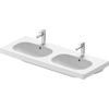 Duravit D-code Dubbele wastafel - 120x49cm - met 2 kraangaten - met overloop - wit GA89091