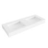 Mondiaz AVON wastafel - 120x46x12cm - dubbele wasbak - zonder kraangat - talc (wit) SW430154