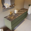 Mondiaz VICA-DLUX ensemble de meuble de salle de bain - 150cm - meuble sous-vasque armée - 4 tiroirs - lavabo encastré nuage gauche - 1 trou de robinet - version haute de 60cm - lave SW1086795