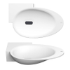 Clou First vasque à poser 38.8x24.6cm trou de robinetterie à gauche Aluite Blanc mat SW9277