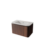 Royal Plaza Terra Badkamermeubelset - 80x46.2x46cm - keramische wastafel wit glans - 1 wasbak - zonder kraangat - 2 lades - kastanje (walnoot) SW1441228